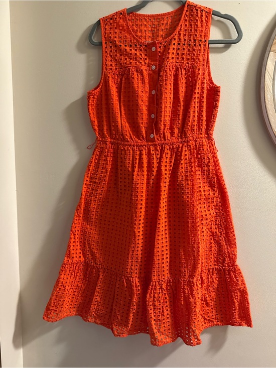 J. Crew Dresses & Skirts - J. Crew women’s Orange Eyelet Button-Front Dress
